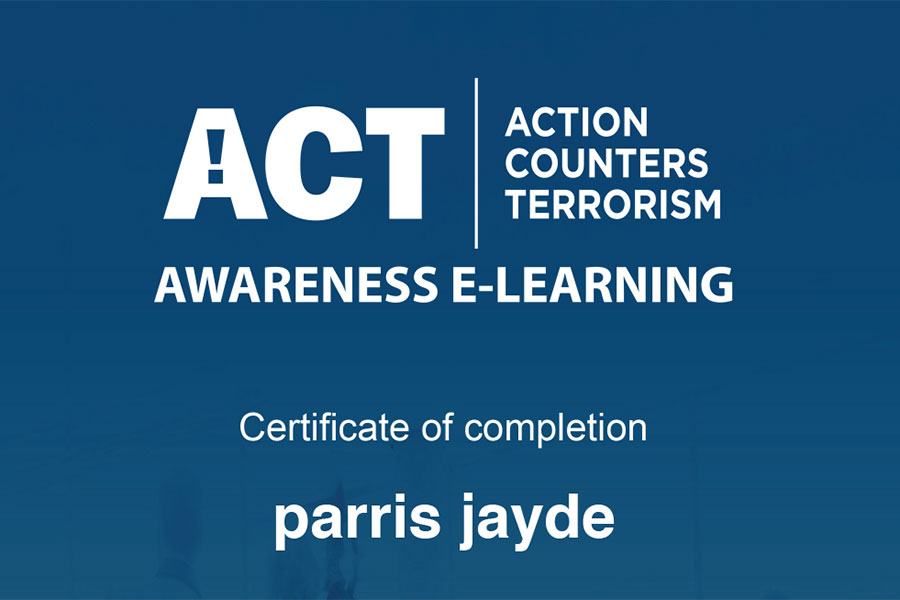 ACT Certificate Parris